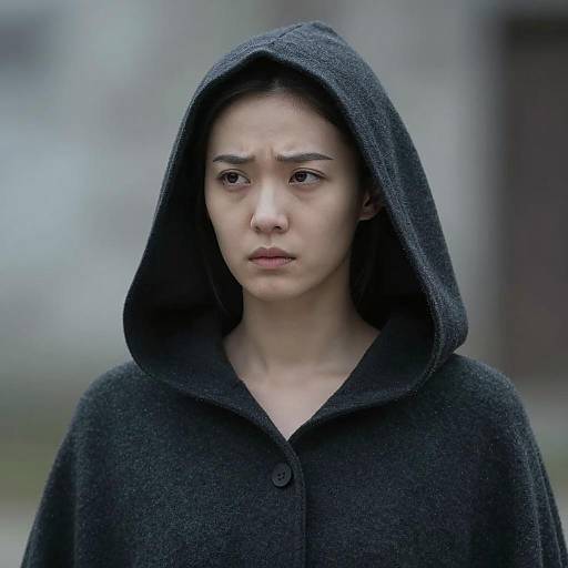 Mysterious Woman in Dark Cloak