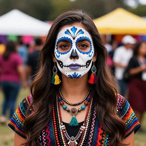 Vibrant Sugar Skull Festival Portrait
