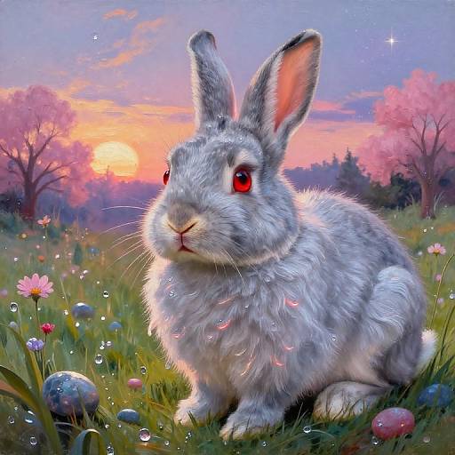 Silver Rabbit Twilight Portrait