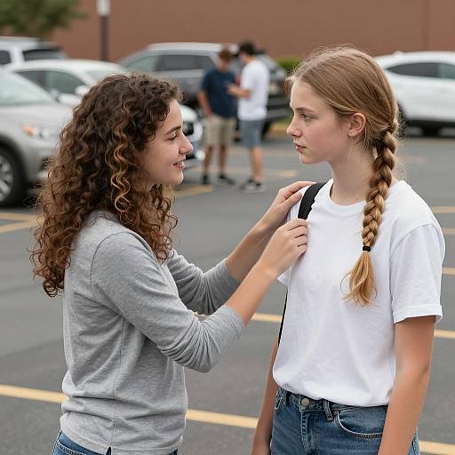 Candid Moment: Women in Parking Lot