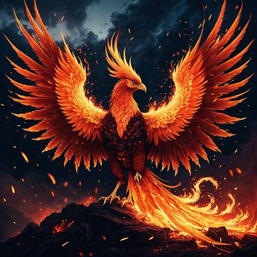 Ethereal Phoenix in Fiery Twilight Ethereal Phoenix in Fiery Twilight