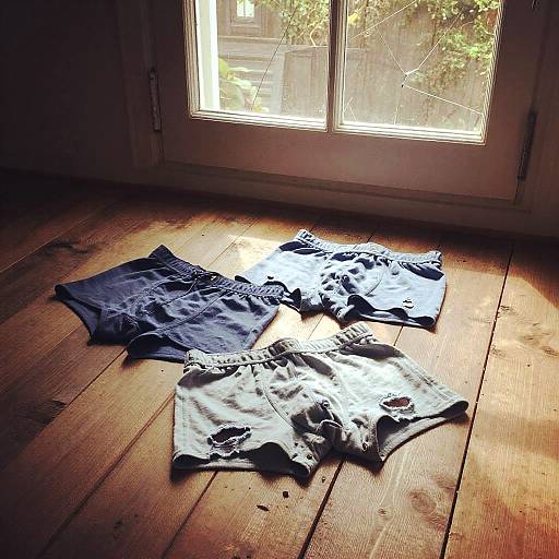 Sunlit Rustic Scene with Torn Boxers