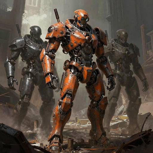 Mechanical Sentinels in Post-Apocalyptic Ruins