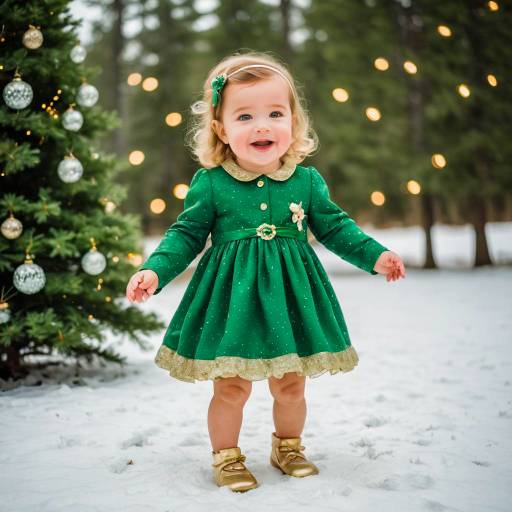 Joyful Toddler in Sparkling Christmas Outfit Joyful Toddler in Sparkling Christmas Outfit