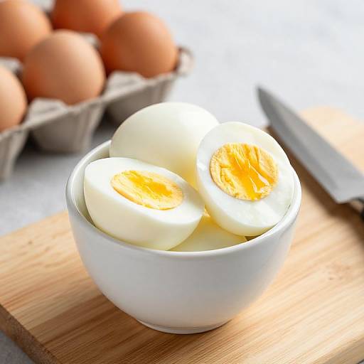 Boiled Eggs with Kitchen Setup
