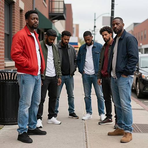 Urban Street Scene with African-American Men