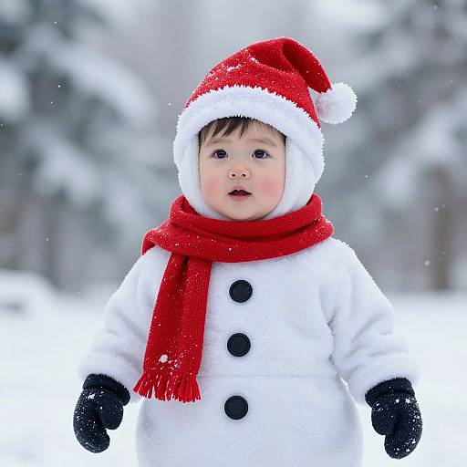 Adorable Toddler in Snowman Costume