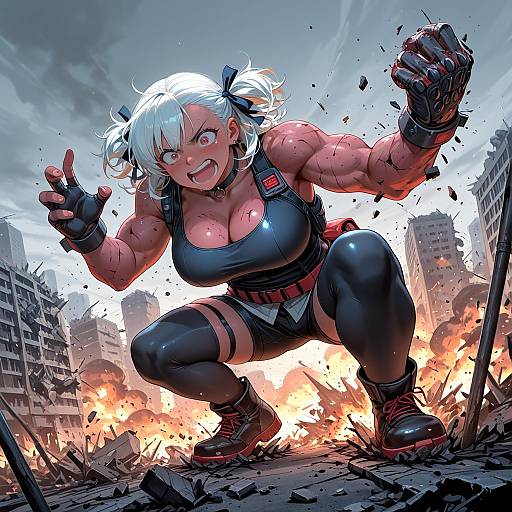 Giantess Shotgun Rampage Through City