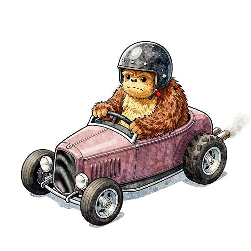 Sasquatch Hotrod Ratfink Illustration