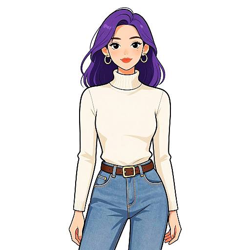 Casual Chic Woman in Cream Sweater