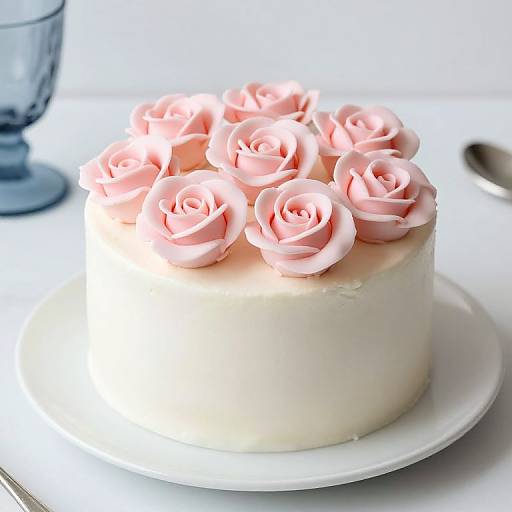 Fondant Sugar Roses on Minimalist Cake