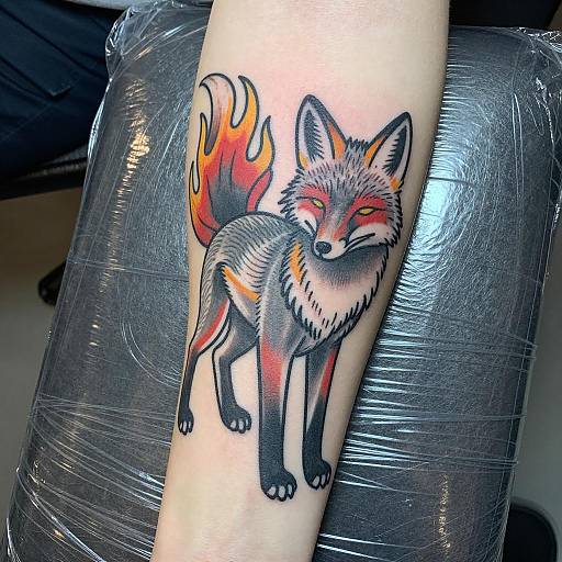 Elegant Forearm Tattoo of a Fox