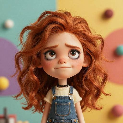 Exaggerated Cartoon Redhead Portrait