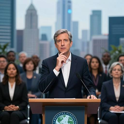 Modern Political Leader at Climate Summit