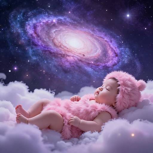 Celestial Baby in Dreamy Clouds