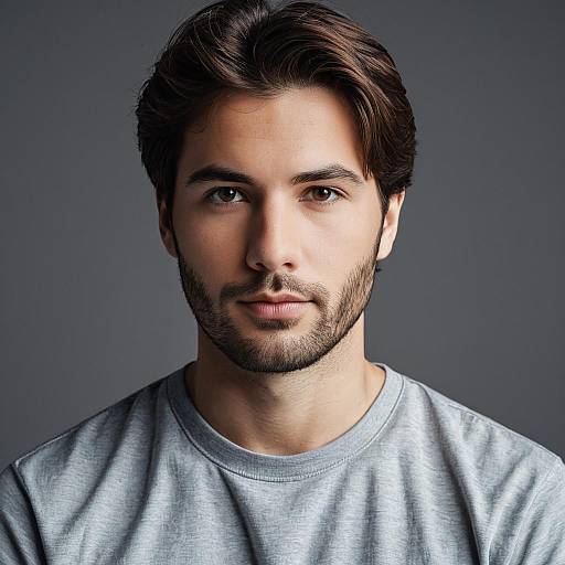 Young Man with Brown Hair and Beard