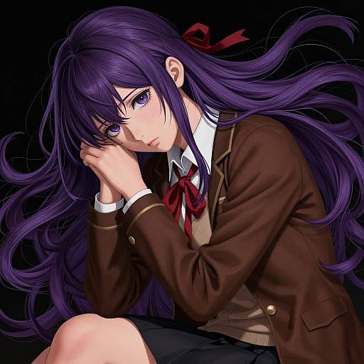 Hyper-Realistic Melancholic Anime Portrait