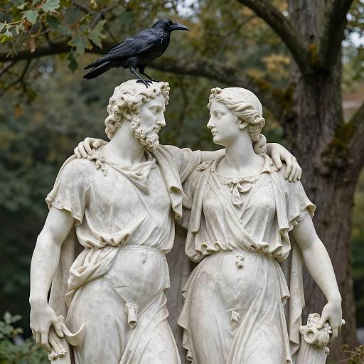 Neo-Classical Mentor and Apprentice Statue