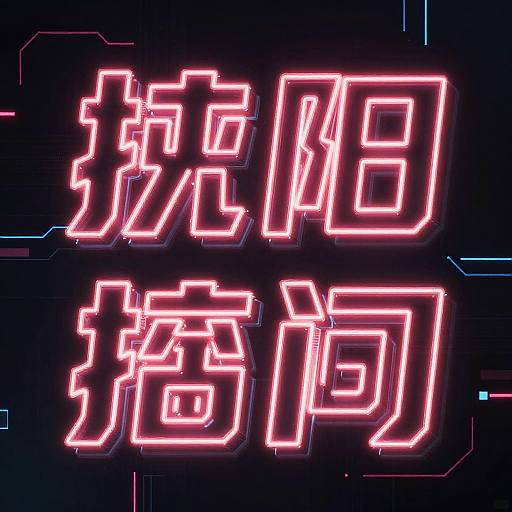 Neon Typography with Futuristic Patterns