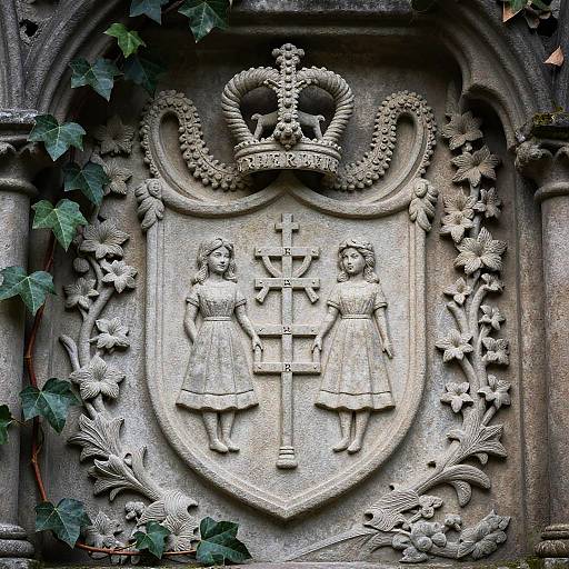Maurer Family Crest Gothic Engraving