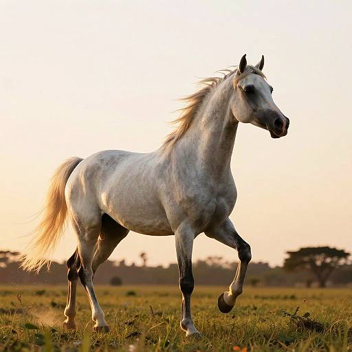 Graceful Arabian Horse at Sunset