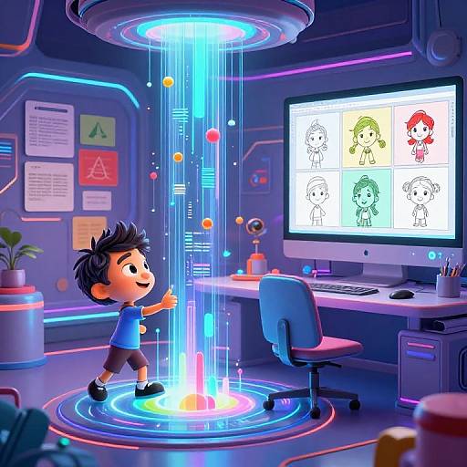 Pixar-Inspired AI Creative Workspace
