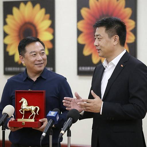 Press Conference with Two Distinguished Men