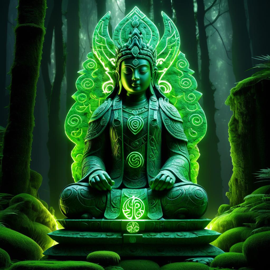 Mystical Ancient Guardian Statue Artwork