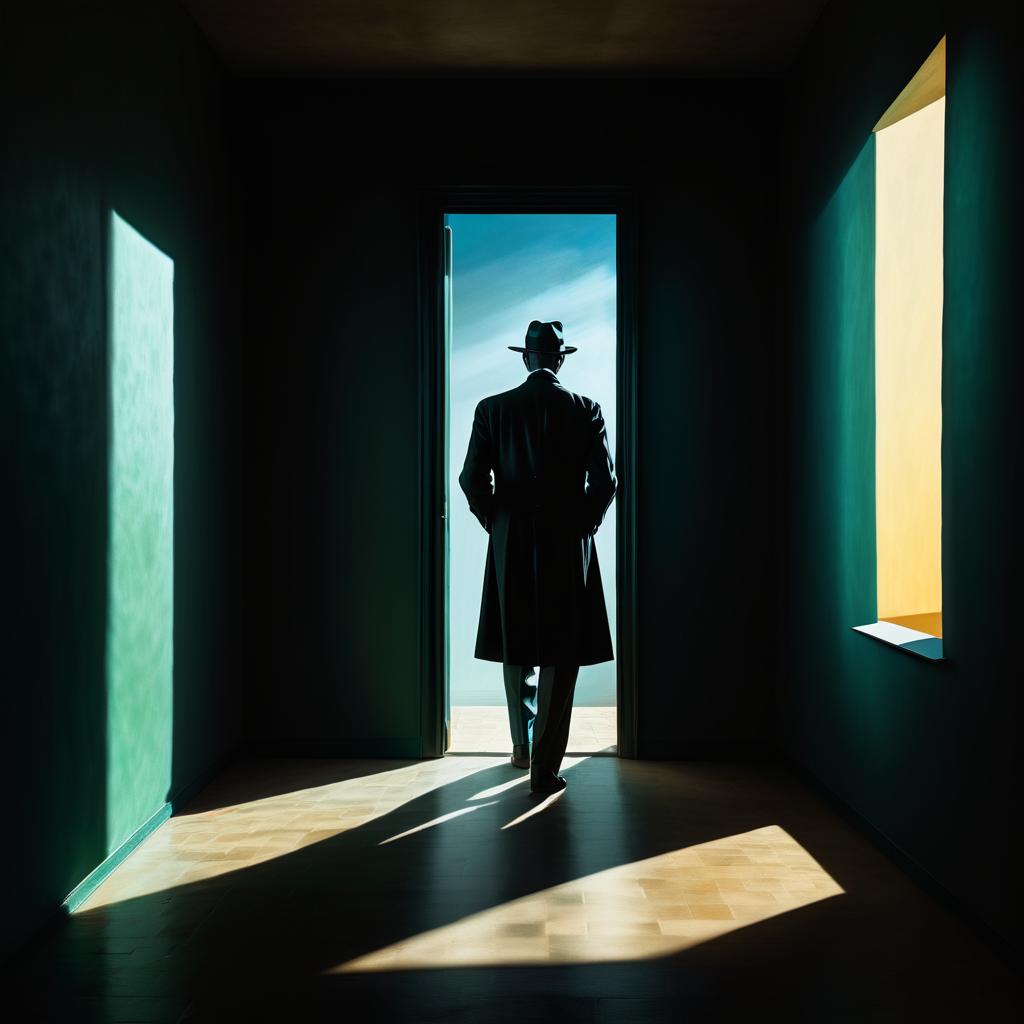 Mysterious Man in Surreal Light