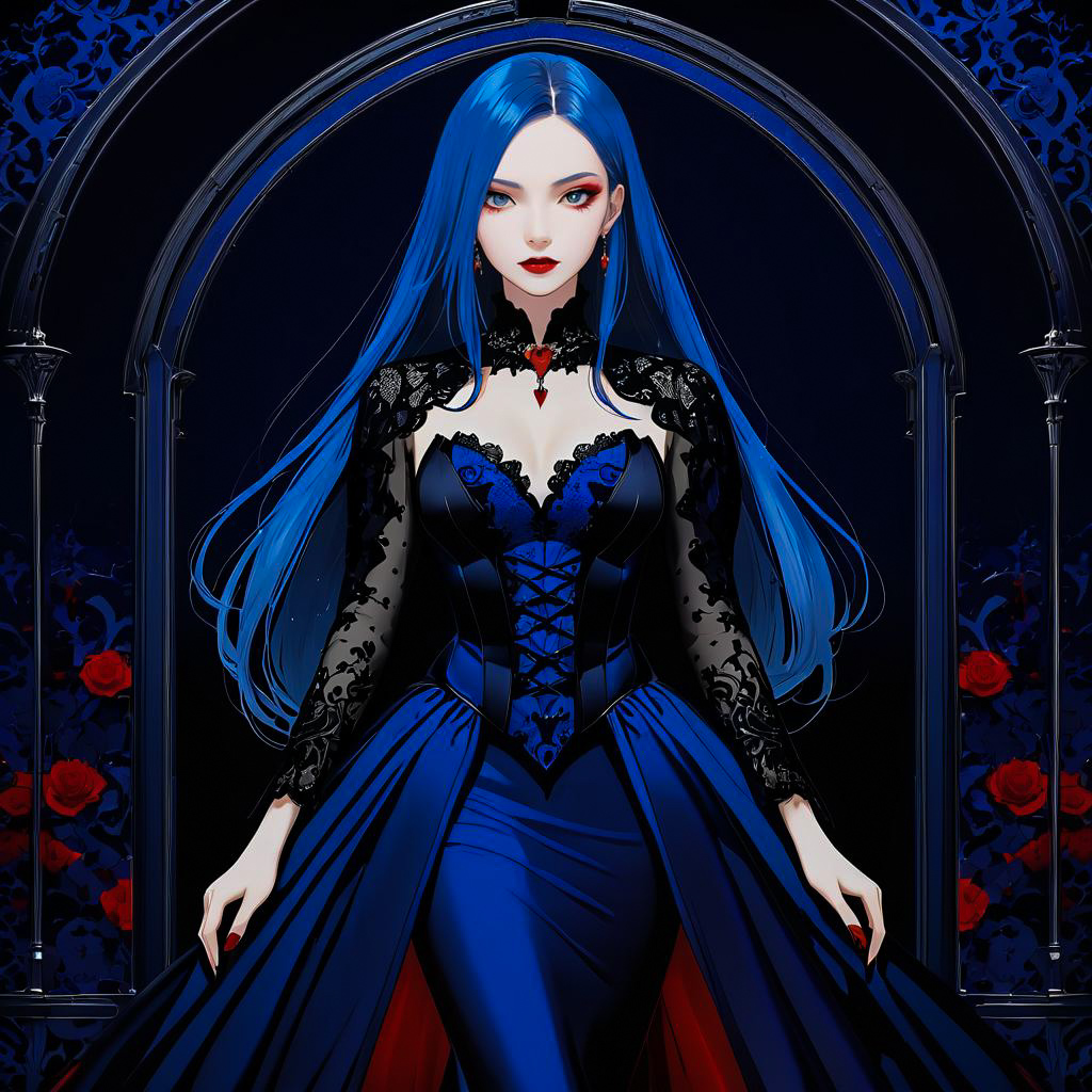 Elegant Smirking Vampire Princess Portrait