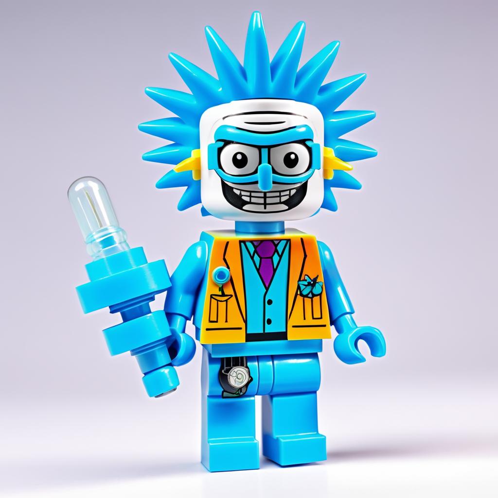 Rick Sanchez as a Detailed Lego Figurine