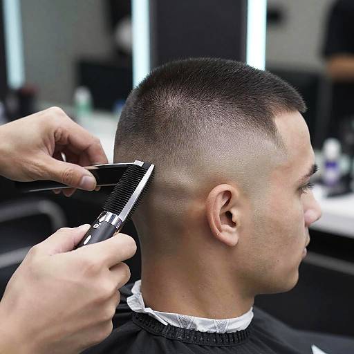Futuristic Digital Buzz Cut Styling