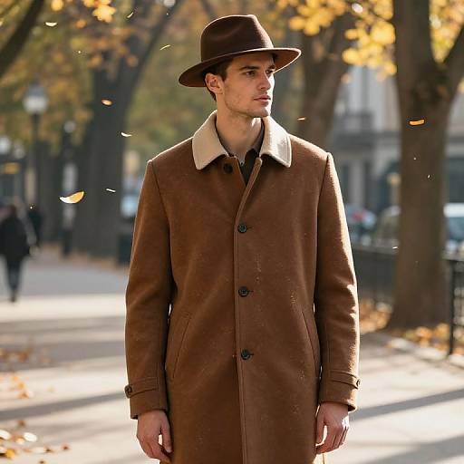 Athletic Man in Autumn Urban Park