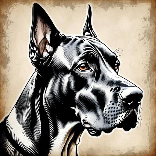 Majestic Great Dane Portrait in Monochrome