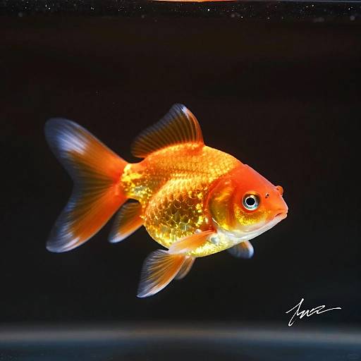 Realistic Glowing Goldfish Portrait