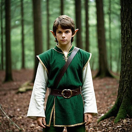 Young Elf Prince in Forest Costume