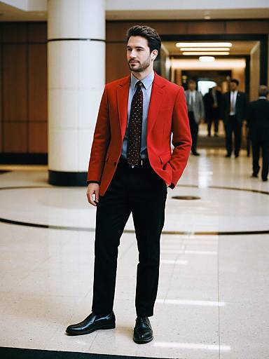 Semi Formal Red Jacket Outfit