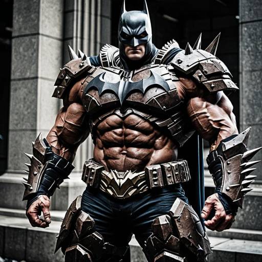 Muscular Batman Devastator Cosplay with Rocky Spiked Armor