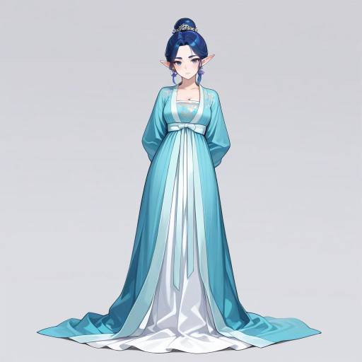 Elegant Elf in Festive Hanfu Attire Elegant Elf in Festive Hanfu Attire
