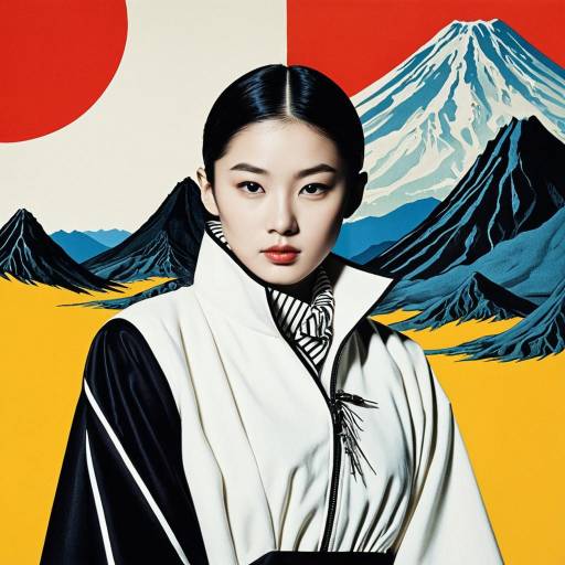 Surreal Collage of O'Keeffe and Visual Kei