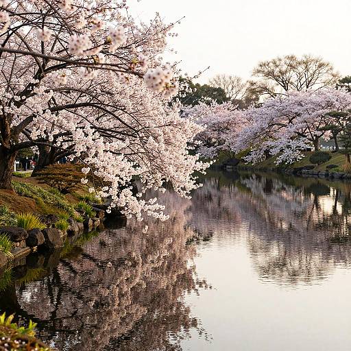 Serene Cherry Blossom Japanese Garden