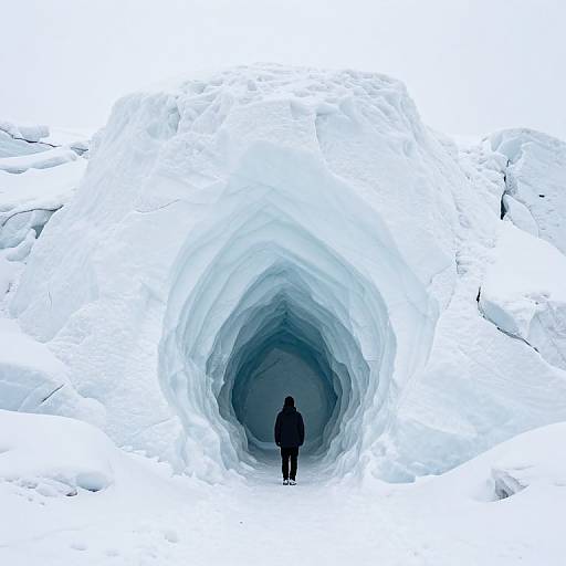 Solitary Figure in Ice Sculpture