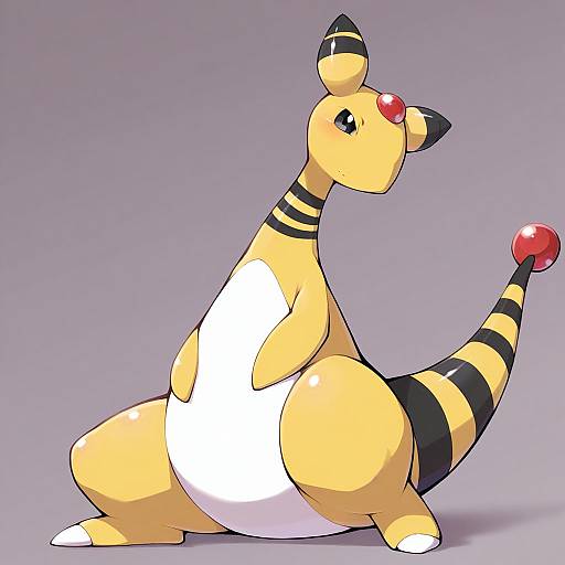 Illustration of Ampharos, pokemon in the style of Nasuno (nasuno42)