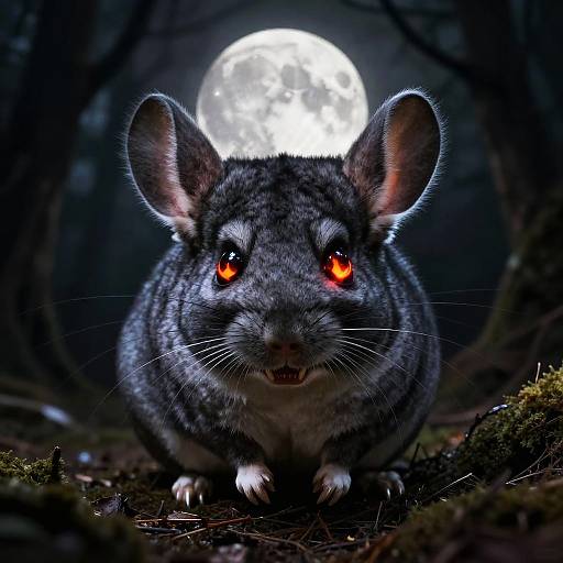 Menacing Chinchilla in Dark Forest