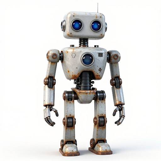 Realistic Rusty Terminator Robot Full Body