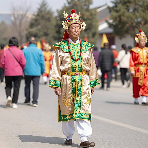 Elderly Man in Traditional Festival Costume