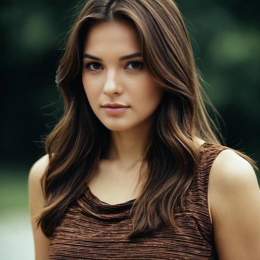 Woman in Brown Sleeveless Dress