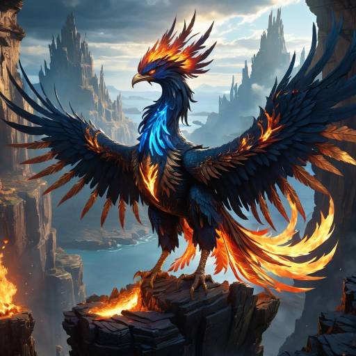 Epic Phoenix Confrontation on Cliff Epic Phoenix Confrontation on Cliff