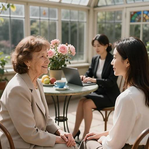 Joyful Moments in a Sunlit Conservatory
