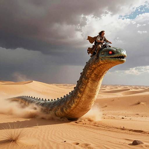Duke Leto II Riding Sandworm